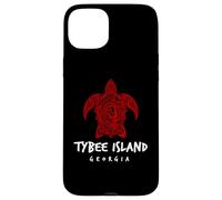 Carcasa para iPhone 15 Plus Tybee Island Georgia Tribal Sea Turtle Island Diseño