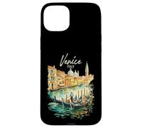 Carcasa para iPhone 15 Plus Venecia Góndola Italia Viaje Souvenir Acuarela