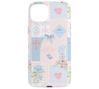 Carcasa para iPhone 15 Plus Verso bíblico Rosa Pastel Cristiano fe Religiosa Floral