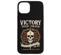 Carcasa para iPhone 15 Plus Victoria sobre la Muerte 1 Corintios 15:55 Oscuro Christian Gothic