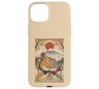Carcasa para iPhone 15 Plus Vintage Cat Sumo Wrestler Arte Japonés Anime Ukiyo-e Gráfico