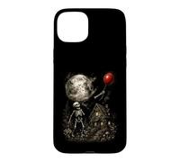 Carcasa para iPhone 15 Plus Vintage Cottagecore Esqueleto Globo Calabaza Espeluznante Luna