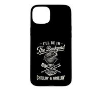 Carcasa para iPhone 15 Plus Vintage I'Ll Be In The Backyard Charcoal Grill Master