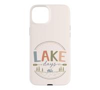 Carcasa para iPhone 15 Plus Vintage Junto al Lago cabaña Paddle Fin de Semana Ambiente del Lago