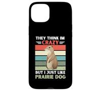Carcasa para iPhone 15 Plus Vintage Piensan Que Estoy Loco Pero me Gusta el Perro de la Pradera