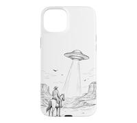 Carcasa para iPhone 15 Plus Vintage UFO Cowboy Western Desert Space