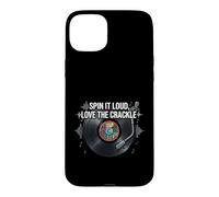 Carcasa para iPhone 15 Plus Vinyl Record Collector Spin It Loud Love The Crackle