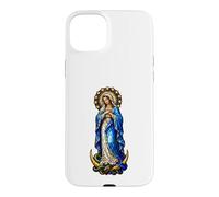 Carcasa para iPhone 15 Plus Virgen María Inmaculada Concepción Gótico Mosaico Icono Arte