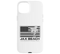 Carcasa para iPhone 15 Plus Visita Jacksonville Florida Vacaciones USA Flag Palms Jax Beach