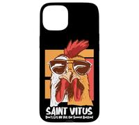 Carcasa para iPhone 15 Plus Vitus Catholic Saint Overleeping Snooze Funny Cool Rooster