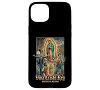Carcasa para iPhone 15 Plus Viva Cristo Rey Guadalupe Cristeros Católicos