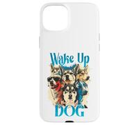 Carcasa para iPhone 15 Plus Wake Up Dog Lover Canine Collage Pop Art Gráfico