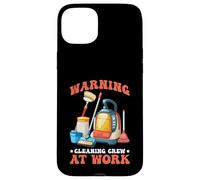 Carcasa para iPhone 15 Plus Warning Cleaning Crew At Work Custodio de Conserje -
