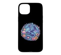 Carcasa para iPhone 15 Plus Watercolor Dragon Flowers Beautiful Art Colorful Graphic