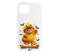 Carcasa para iPhone 15 Plus What The Duck Halloween Teddy Bear Wearing Yeallow Duck