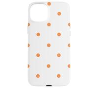 Carcasa para iPhone 15 Plus White and Orange Polka Dots Classic Polkadots Cute Preppy