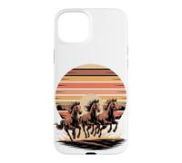 Carcasa para iPhone 15 Plus Wild Horses Running Free Equestrian Horse Lover