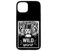 Carcasa para iPhone 15 Plus Wild Spirit Tiger Quotes Summer Illustration Graphic Design