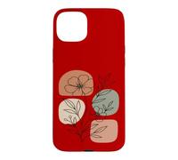 Carcasa para iPhone 15 Plus Wildflower Line Art Abstract Botanical Mid Century