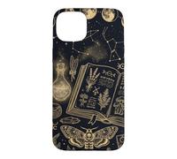Carcasa para iPhone 15 Plus Witchy Celestial Moon Phase Spellbook Dark Magic Book Lovers