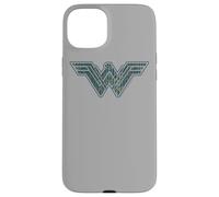 Carcasa para iPhone 15 Plus Wonder Woman Movie Blue and Gold Geometric Pattern Logo