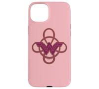 Carcasa para iPhone 15 Plus Wonder Woman Movie Pink Logo with Golden Lasso Details