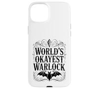 Carcasa para iPhone 15 Plus Worlds Okayest Warlock Humor Fantasía Diseño