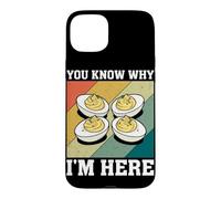Carcasa para iPhone 15 Plus Ya Sabes por qué Estoy aquí Me Encanta Deviled Egg Otoño Acción de Gracias