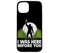 Carcasa para iPhone 15 Plus Yo estuve aquí Antes de ti Bigfoot Rock On Rock and Roll Forest