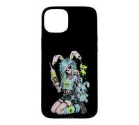 Carcasa para iPhone 15 Plus Zombie Goth Bunny Esqueleto Chica EMO Kawaii Goth Chica