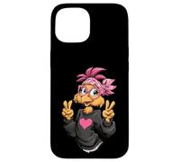 Carcasa para iPhone 15 Pollo Divertido con Gafas Bandana Rosa Crazy Chicken Lady