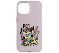 Carcasa para iPhone 15 Pop Español de los 90 Retro Cassette Tape Keytar Español