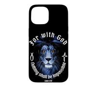 Carcasa para iPhone 15 Porque con Dios Nada será Imposible Lucas 1:37 Fe
