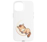 Carcasa para iPhone 15 Potro Dormido en la Luna - Ilustración Animal