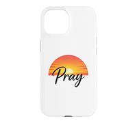 Carcasa para iPhone 15 Pray Sunset Inspirational Religious Christian Faith