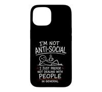Carcasa para iPhone 15 Prefiero no Tratar con Gente Divertido Anti-Social