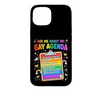 Carcasa para iPhone 15 Pregúntame sobre mi Agenda Gay Orgullo LGBT Divertido