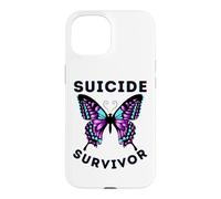 Carcasa para iPhone 15 Prevención de concienciación sobre sobrevivientes del Suicidio Mariposa niño niña