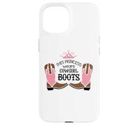 Carcasa para iPhone 15 Princesa Cowgirl Botas Western Country Rodeo Girl
