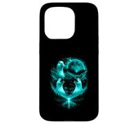 Carcasa para iPhone 15 Pro 3 Graciosos Hombres Aullando Gansos tontos en la Luna Llena Azul Hielo