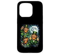 Carcasa para iPhone 15 Pro 3 Leprechaun Moon Vintage 90s USA Salvaje Retro Noche Cielo