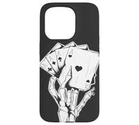 Carcasa para iPhone 15 Pro 4 Ases Poker Mano Esqueleto Dedos