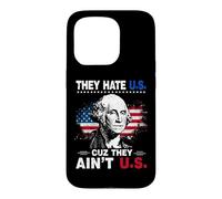 Carcasa para iPhone 15 Pro 4th of July American Flag They Hate Us Cuz They Ain't Us