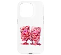 Carcasa para iPhone 15 Pro 67 Six Seven Valentine Hearts Poker Card Meme Couple Girls