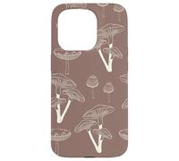 Carcasa para iPhone 15 Pro Aesthetic Cottagecore Vintage Mushroom Garden Brown