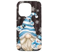 Carcasa para iPhone 15 Pro Aesthetic Snowflake Pattern with Snowman and Winter GNOME
