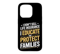 Carcasa para iPhone 15 Pro Agente de Seguros de Vida Divertido Diciendo educar Proteger