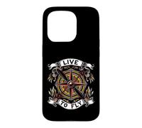 Carcasa para iPhone 15 Pro Airplane Pilot Live To Fly Aviation Compass Art
