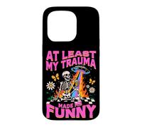 Carcasa para iPhone 15 Pro Al Menos Mi Trauma Me Hizo Divertido Diseño Esquelético