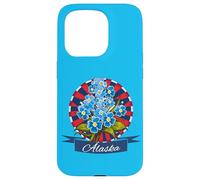Carcasa para iPhone 15 Pro Alaska Alpine Forget Me Not Patriotic Proud Alaska Bandera de Estados Unidos